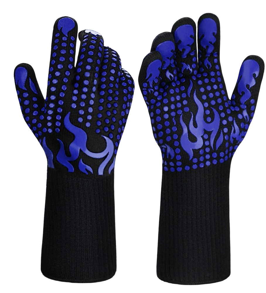 Хозяйственные огнеупорные перчатки S-MAX из арамида для защиты рук от воздействия высоких температур, черно-синий