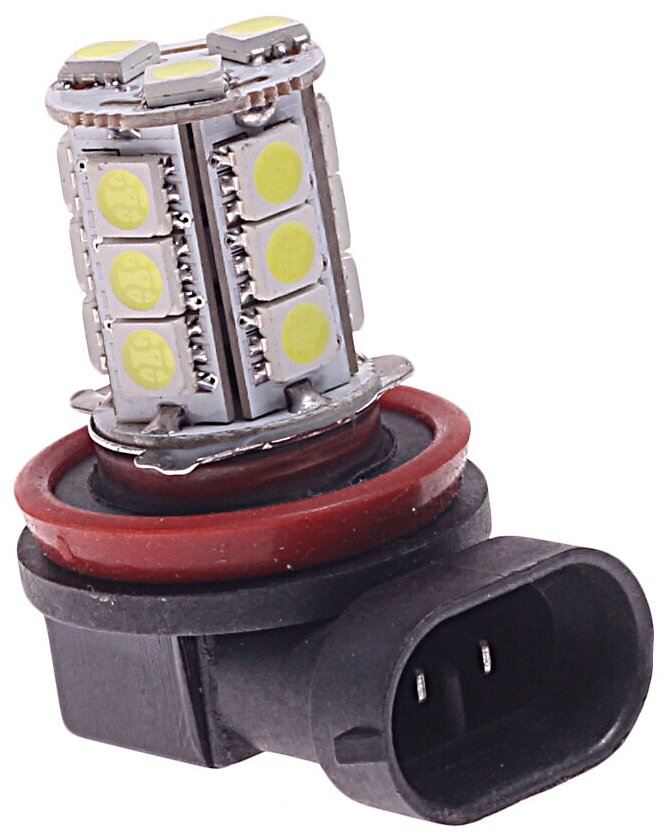 Автолампа H11 (PGJ19-2) 18 SMD 5050 WHITE 6000K 360лм 12V MEGAPOWER /10/100