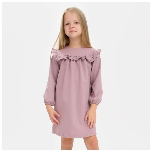 Платье для девочки с рюшей KAFTAN Basic line, размер 30 (98-104), цвет сиреневый