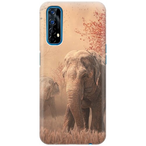 фото Силиконовый чехол на realme 7 / рилми 7 с принтом "закатный песочный слон" gosso