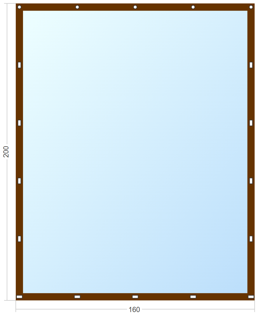 Мягкое окно Софтокна 160х200 см съемное, Скоба-ремешок, Прозрачная пленка 0,7мм, Коричневая окантовка, Комплект для установки - фотография № 3