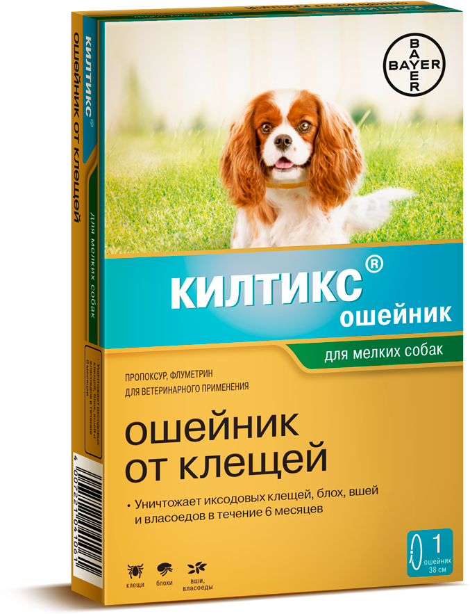 Bayer ошейник от блох и клещей Килтикс для мелких собак для собак и кошек, 35 см