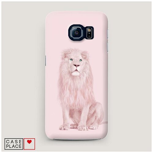 фото Чехол пластиковый samsung galaxy s7 edge розовый лев case place