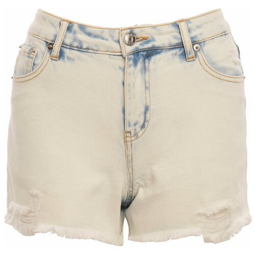 фото Джинсовые шорты с разрывами incity, цвет синий, размер 28w/32l