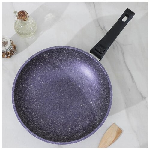 фото Сковорода wok casta provenced, d 28 см, съемная ручка, фиолетовый гранит