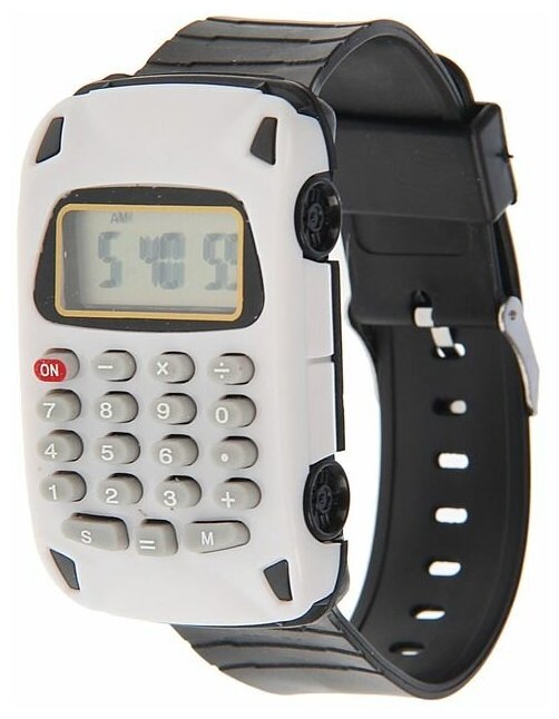 Часы наручные электронные детские, "Машинка", ремешок силикон, с калькулятором, l-22 см 1716875