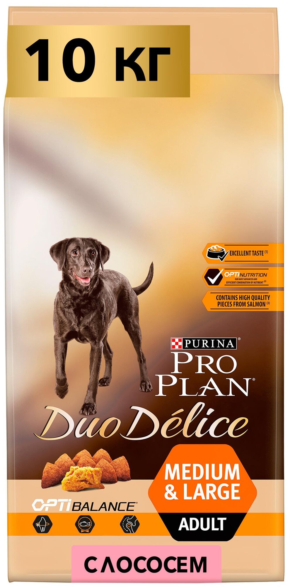 Сухой корм для собак Pro Plan Duo Delice лосось 10 кг (для средних пород)