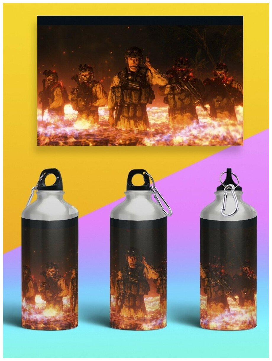 Бутылка спортивная,туристическая фляга, 500мл Death Stranding (Клифф Унгер,компьютерные игры,мадс миккельсен)- 505