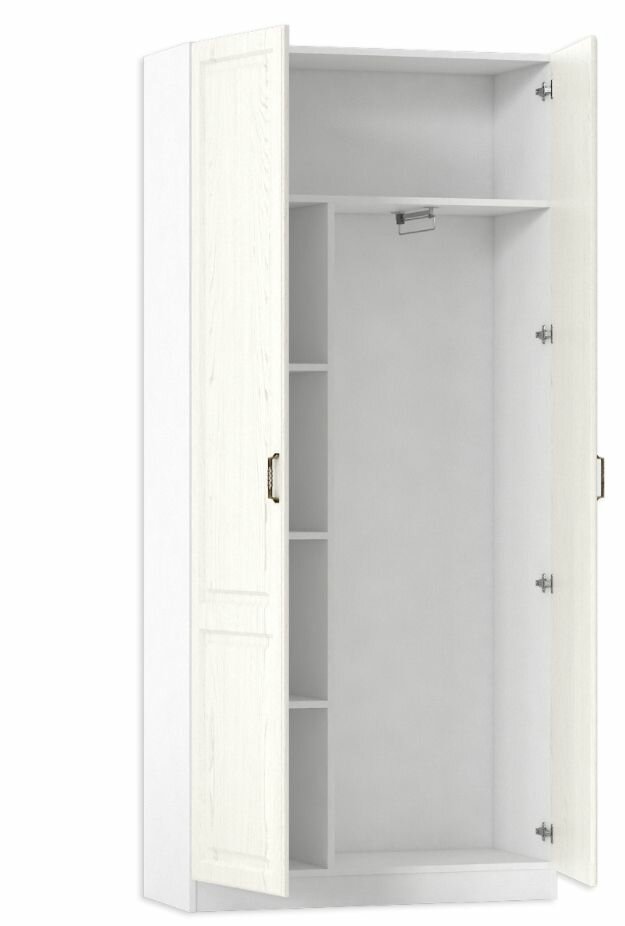 Шкаф для одежды mobi Ливерпуль-2, (ШхГхВ): 100х41х220 см, ясень ваниль/белый - фотография № 5