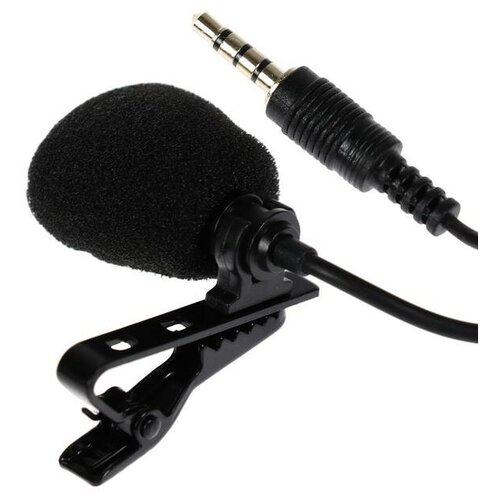 Микрофон на прищепке G-101, 100-16000 Гц-32 дБ, 2,2 кОм, Jack 3,5 мм, 1,5 м, черный (5616975)