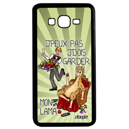 фото Противоударный чехол на смартфон // galaxy grand prime // "не могу - у меня лама!" карикатура юмор, utaupia, светло-зеленый