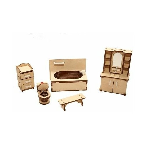 Мебель для куклы дерево Ванная М-004 мебель для куклы fde87412 ванная комната