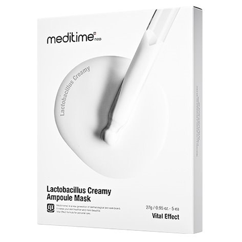 фото Маска для восстановления кожи с пробиотиками медитайм meditime lactobacillus creamy ampoule mask