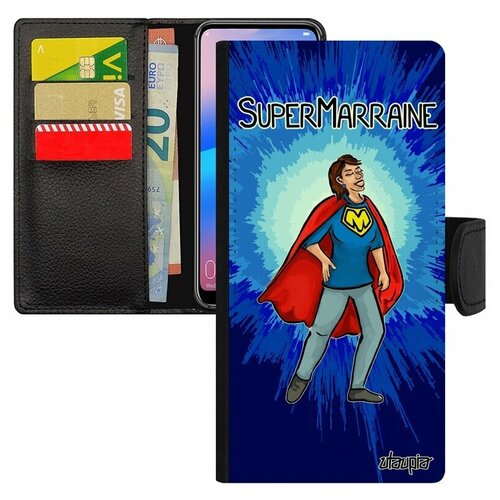 фото Чехол-книжка на смартфон xiaomi redmi 6a, "суперкрестная" супергерой юмор utaupia