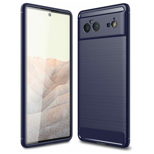 Чехол-накладка Carbon Fibre для Google Pixel 6 Pro (темно-синий) чехол накладка carbon fibre для huawei p20 темно синий