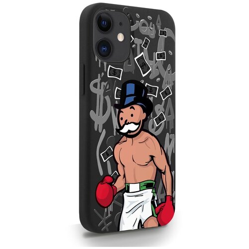 Черный силиконовый чехол MustHaveCase для iPhone 12 Mini Monopoly Boxing/ Монополия Боксер для Айфон 12 Мини Противоударный