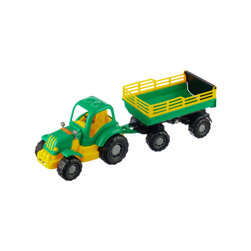 Трактор Полесье Силач с прицепом №2 (44969), 57 см, мультиколор трактор игрушечный силач с прицепом 2 с ковшом 45034