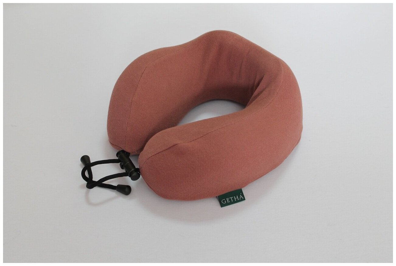 Подушка для путешествий Getha из 100% натурального латекса, модель "Smart Neck" (красная), размер 24х24х10см.