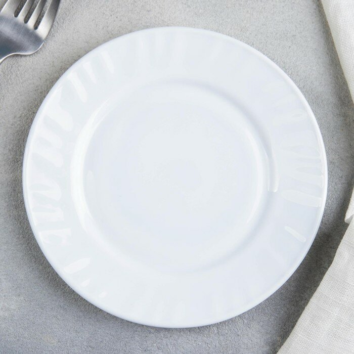 Тарелка Avvir «Регал», белая. пирожковая, стеклокерамика, d=15 см