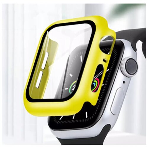 Чехол для Apple Watch 42mm со стеклом, желтый