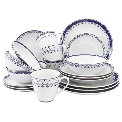 фото Набор посуды на 4 персоны 20 предметов leander "hyggelyne /синие узоры" / 158492