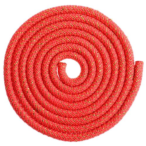 фото Скакалка гимнастическая утяжелённая, 3 м, 180 г, цвет красный/золото/люрекс