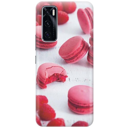 фото Ультратонкий силиконовый чехол-накладка для vivo v20 se с принтом "малиновые макаруны" gosso