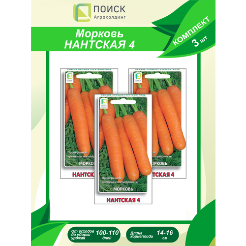 Комплект семян Морковь Нантская 4 х 3шт.