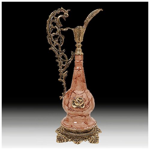 Ваза - кувшин из бронзы с эмалью под розовый мрамор VR-2446RD-B KNP-VR-2446RD-B