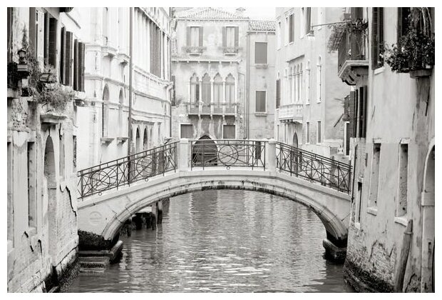 Постер на холсте Мост в Венеции (Bridge in Venice) №2 75см. x 50см.