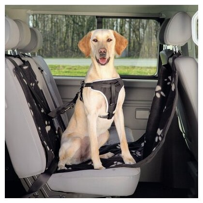 Trixie Подстилка автомобильная для собаки с боковыми стенками, 65х145 см, чёрныйбежевый , 1,75 кг