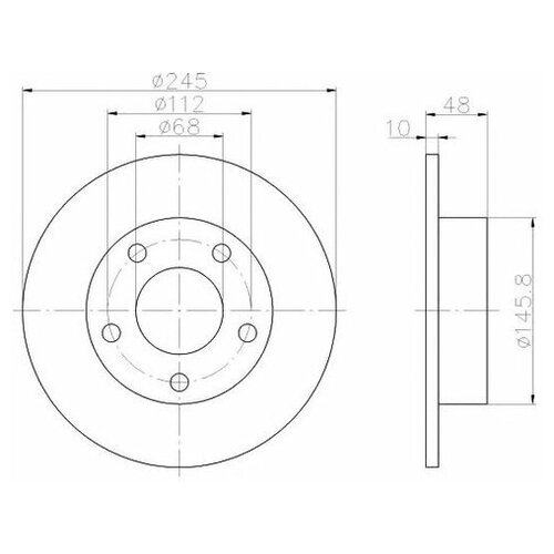 фото Тормозной диск hella 8dd 355 105-681 для audi a4; vw passat