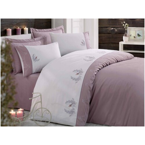 фото Постельное белье dantela vita сатин с вышивкой - евро. bird