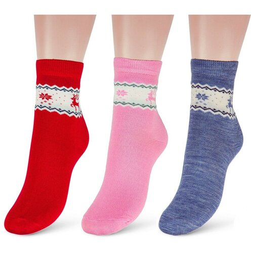 фото Комплект из 3 пар детских полушерстяных носков rusocks микс, размер 20-22