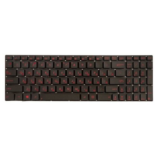 Клавиатура для ноутбука Asus, с красной подсветкой, черная, гор. Enter
