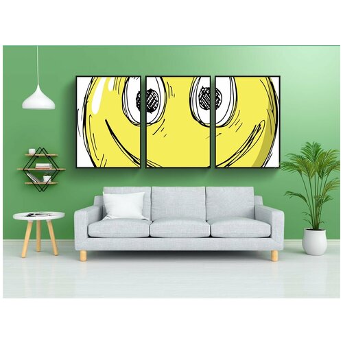 фото Набор модулных постеров для интерьера "улыбка, лицо, emotikona" 60x90 см. в тубусе, без рамки lotsprints