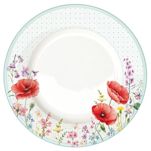 фото Тарелка обеденная красные маки без инд.упаковки easy life
