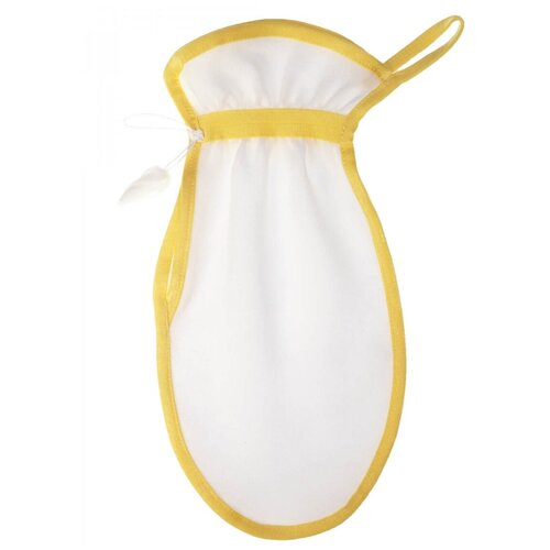 Шёлковая рукавица для пилинга тела (средний пилинг), жёлтый
