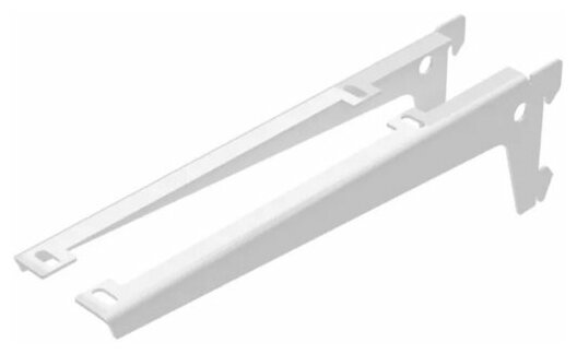 фото Кронштейн одинарный для ДСП 230 мм 2 шт (L+R) белый