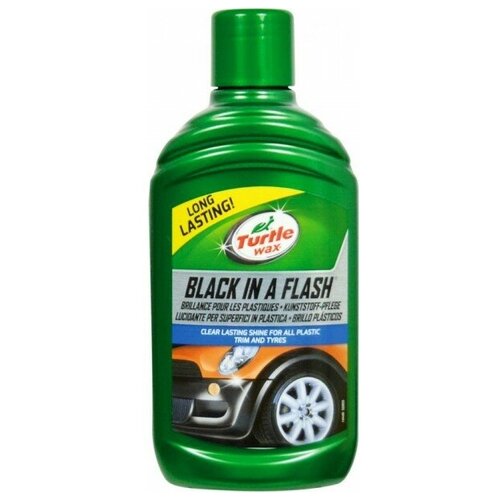 Turtle Wax Восстановитель цвета и полироль для пластиков элементов кузова и шин BLACK IN A FLASH 300мл (FG7698)