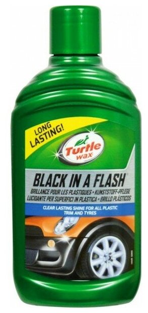 Turtle Wax Восстановитель цвета и полироль для пластиков элементов кузова и шин BLACK IN A FLASH 300мл (FG7698)