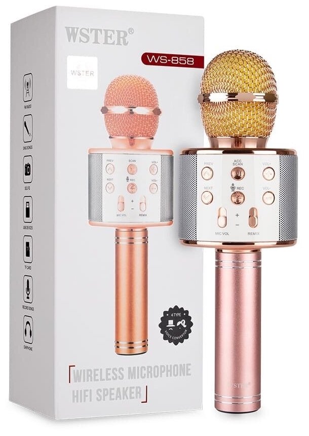 Караоке-микрофон WSTER WS-858 оригинальный розовый