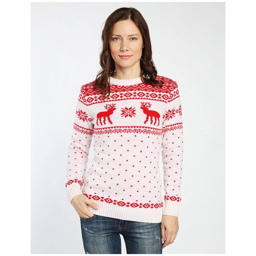 фото Женский свитер с оленями теплые звери