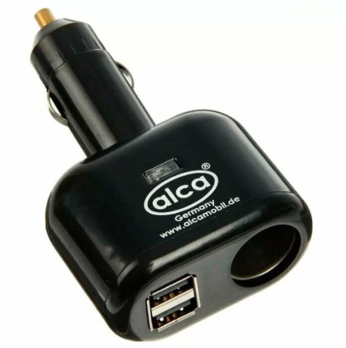 Разветвитель для прикуривателя Alca 12В + 2 USB 5В