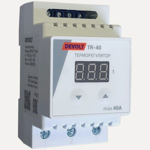 Изображение товара Терморегулятор на DIN-рейку Devolt TR-40, 40A