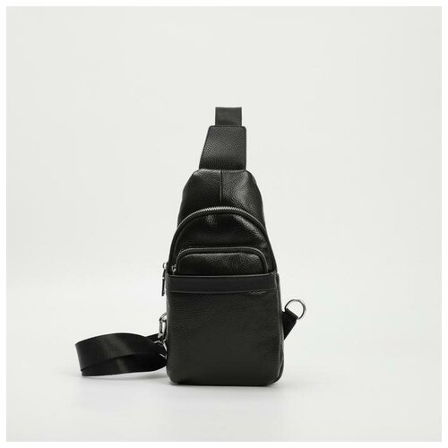 фото Сумка-слинг, 2 отдела на молниях, наружный карман, дышащая спинка, цвет чёрный yandex market