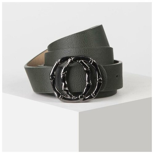 фото Ремень женский, ширина - 2,8 см, пряжка металл, цвет тёмно-зелёный mikimarket