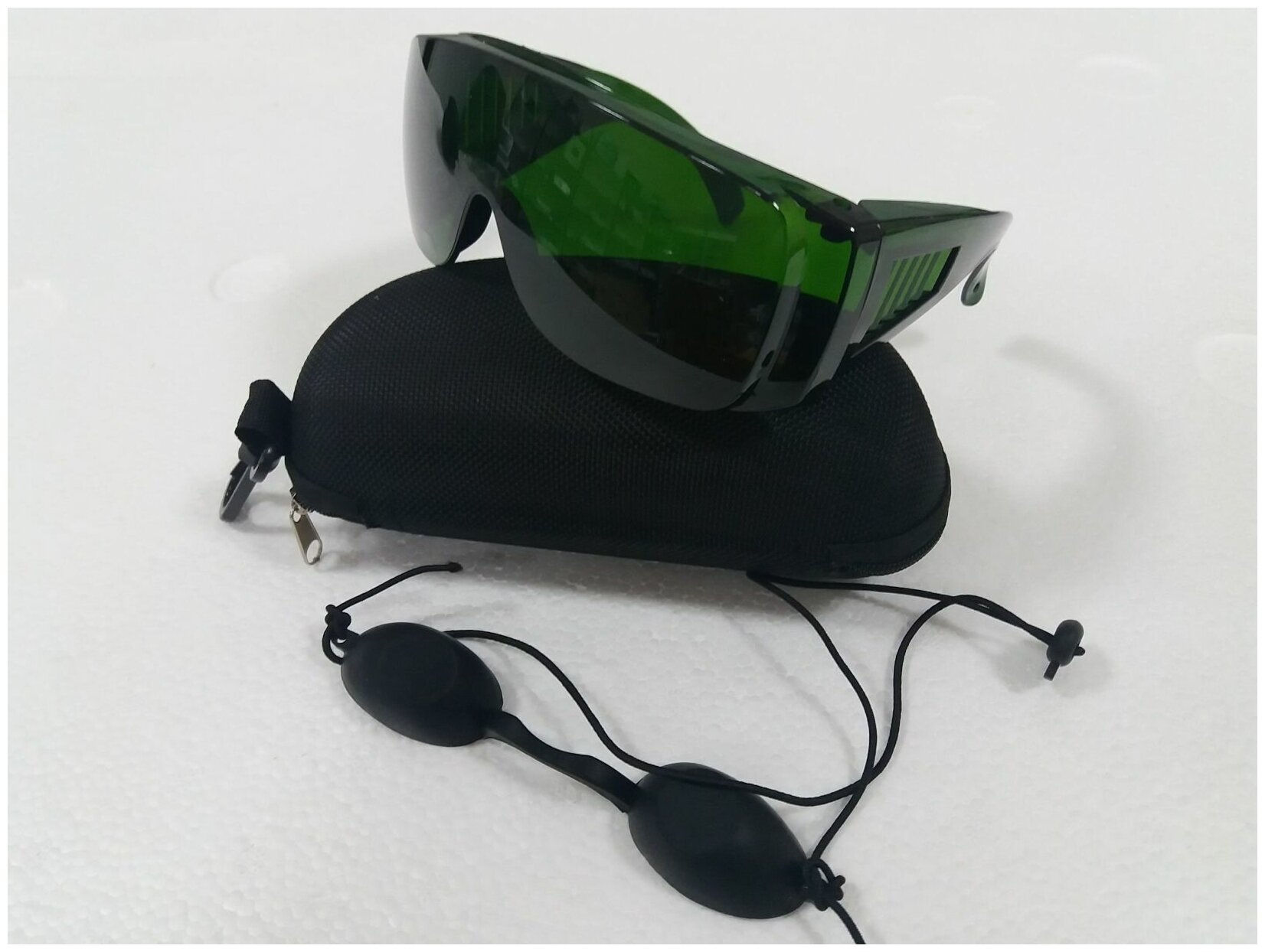 AURO Комплект: профессиональные защитные очки для лазерной эпиляции (зеленые) + очки пациента NEW