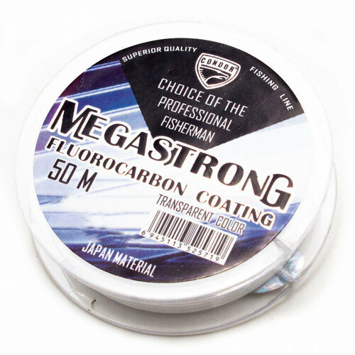 фото Леска condor megastrong fluocarbon coating d-0,28 мм, l-50 м, разрывная нагрузка 12,50 кг 10 шт