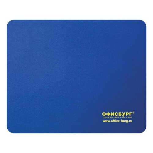 фото Коврик для мыши "офисбург", резина+ткань, 220х180х3 мм, цвет синий